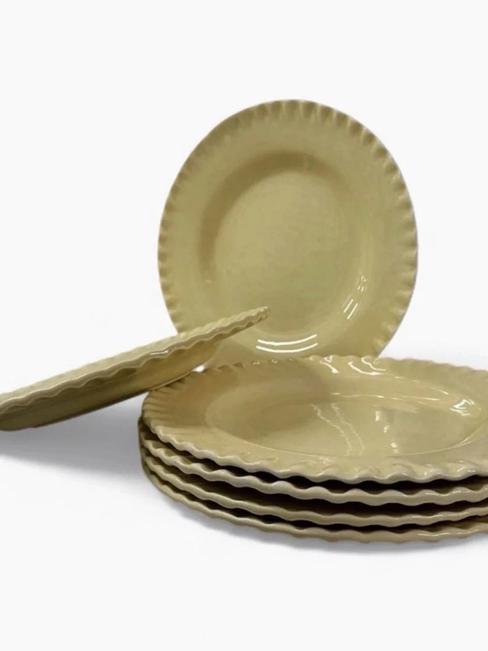 Pottery Barn Pie Crust Amber Dinner Plates 10.5” Set of 6 Discontinued